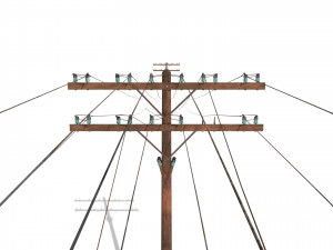 electricity pole 33 weathered 3D 모델