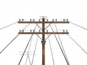 electricity pole 33 weathered 3D Model