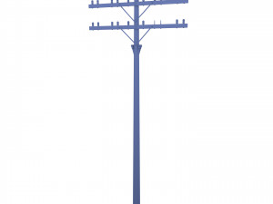 electricity pole 33 weathered 3D 모델
