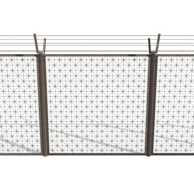 low poly modular fence 1 3D-Modell .c4d .max .obj .3ds .fbx .stl .blend 