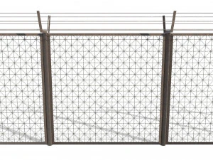 Low-Poly-Modulzaun 1 3D Modell