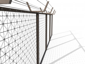 low poly modular fence 1 3D-Modell