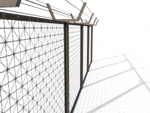 low poly modular fence 1 3D Model