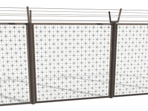 low poly modular fence 1 3D-Modell