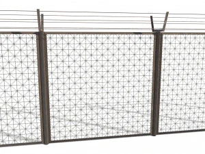 low poly modular fence 1 3D Model