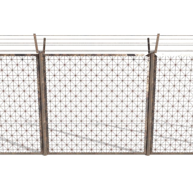 low poly modular fence 2 3D 模型 .c4d .max .obj .3ds .fbx .stl .blend 