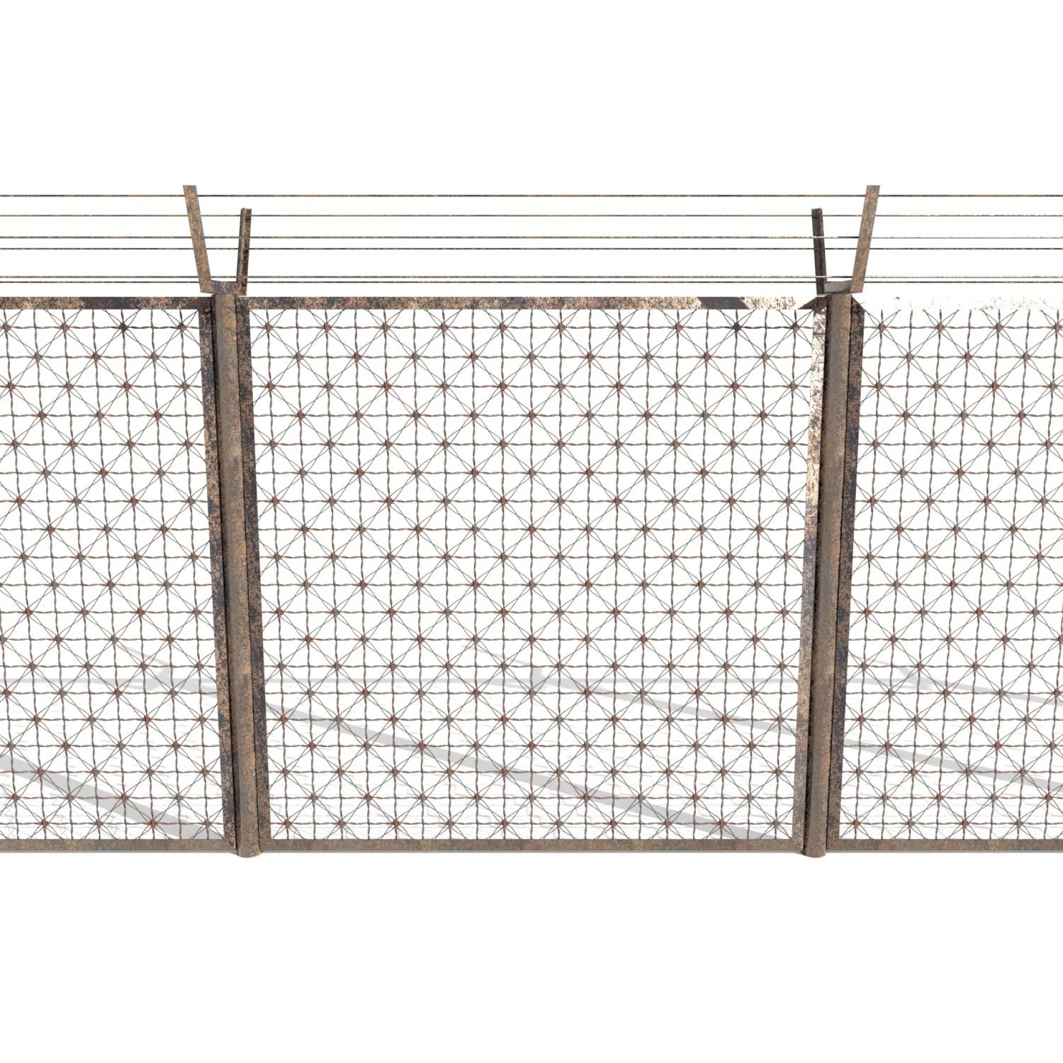 low poly modular fence 2 3D Model .c4d .max .obj .3ds .fbx .stl .blend