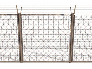 Low-Poly-Modulzaun 2 3D Modell