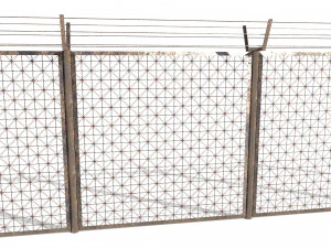 low poly modular fence 2 3D Model