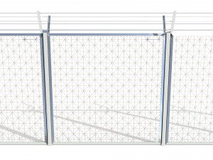 low poly modular fence 3 Modello 3D