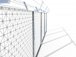 low poly modular fence 3 Model 3D