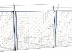 low poly modular fence 3 Model 3D