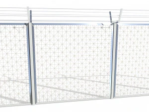 low poly modular fence 3 3D Model