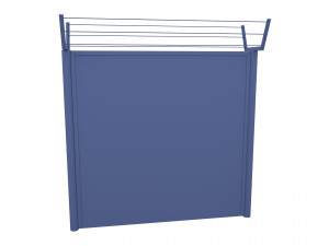 low poly modular fence 3 Model 3D