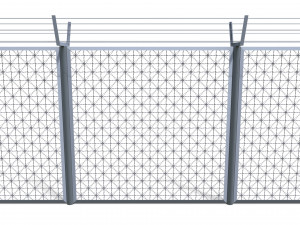 low poly modular fence 4 3D Model