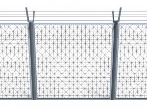 low poly modular fence 4 3D Model