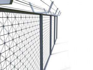 low poly modular fence 4 3D Модель