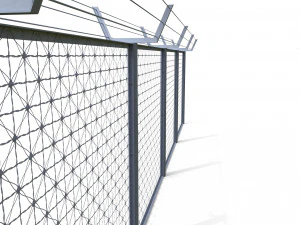low poly modular fence 4 3D Model