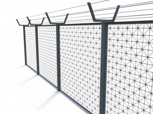 low poly modular fence 4 3D Модель