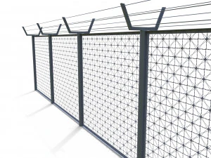 low poly modular fence 4 3D Model