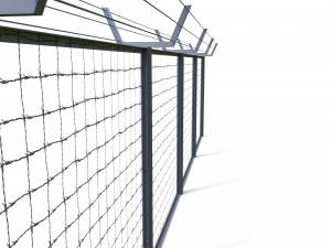 low poly modular fence 5 3D Model