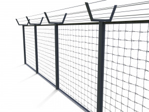 low poly modular fence 5 3D Model