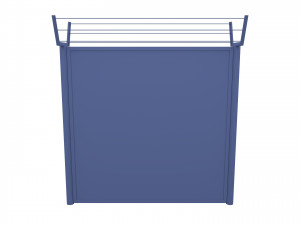 low poly modular fence 5 3D Model