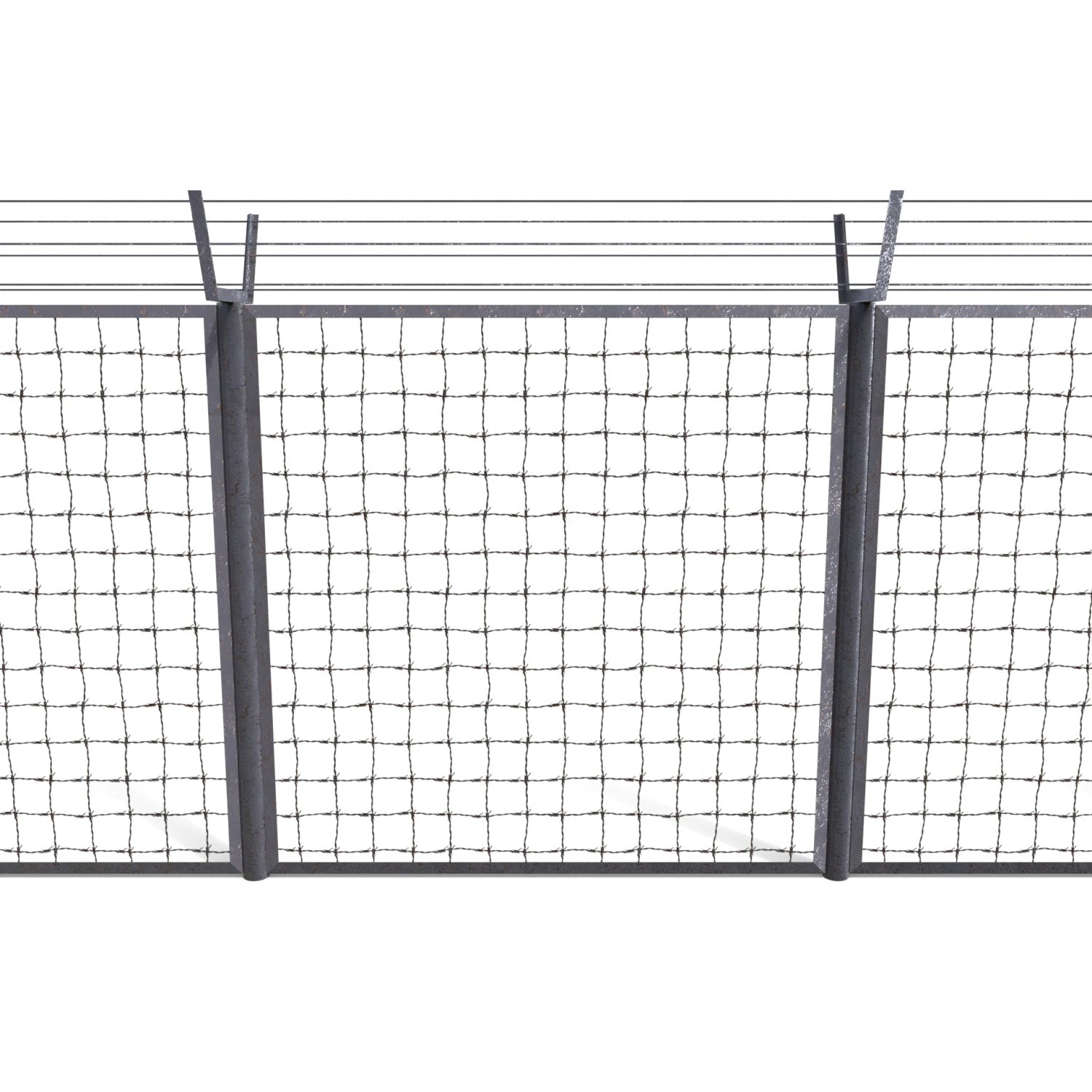 low poly modular fence 6 3D Model .c4d .max .obj .3ds .fbx .stl .blend