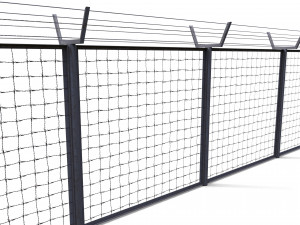 low poly modular fence 6 Model 3D