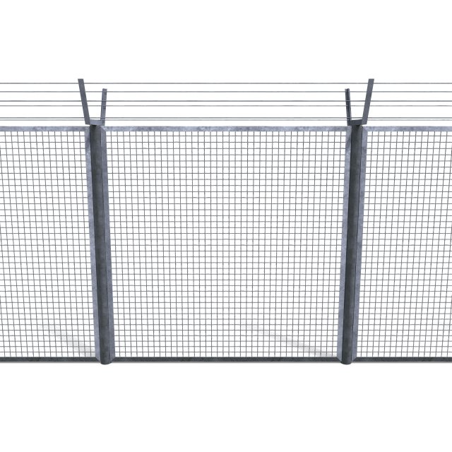 low poly modular fence 7 3D Model .c4d .max .obj .3ds .fbx .stl .blend 