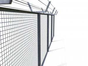 low poly modular fence 7 3D Model