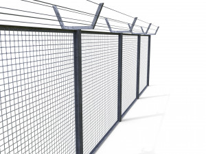 low poly modular fence 7 3D Model
