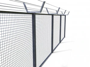 low poly modular fence 7 3D Model