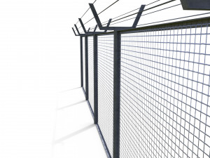 low poly modular fence 7 3D Model