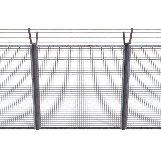 low poly modular fence 8 Model 3D .c4d .max .obj .3ds .fbx .stl .blend 