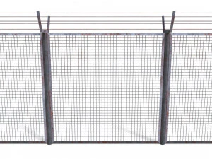 low poly modular fence 8 3D Model