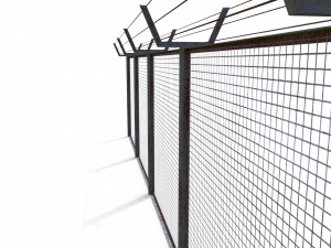 low poly modular fence 8 Model 3D
