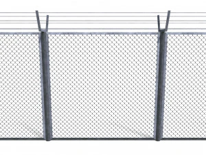 low poly modular fence 9 3D Model