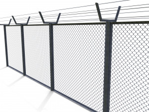 low poly modular fence 9 3Dモデル