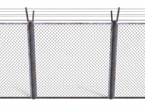 low poly modular fence 10 3D Model