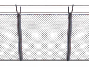 Низкополигональный модульный забор 10 3D Модель