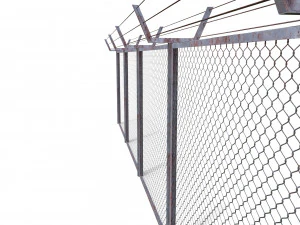 low poly modular fence 10 3D Model