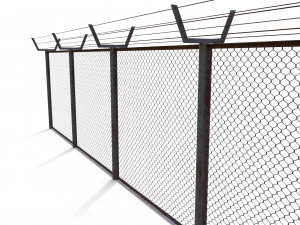 low poly modular fence 10 3D Model