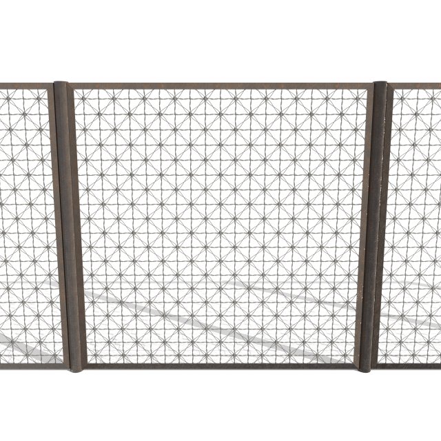 low poly modular fence 11 3D 模型 .c4d .max .obj .3ds .fbx .stl .blend 