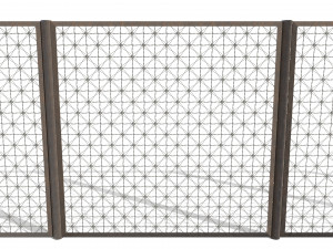 low poly modular fence 11 3D Model