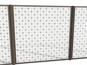 low poly modular fence 11 3D Model
