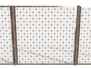 low poly modular fence 12 3D Model