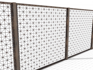 low poly modular fence 12 Modèle 3D