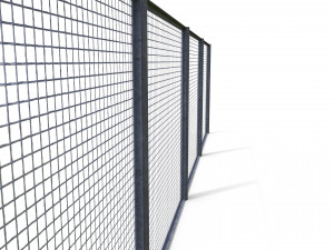 low poly modular fence 17 Model 3D