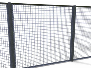 low poly modular fence 17 Model 3D
